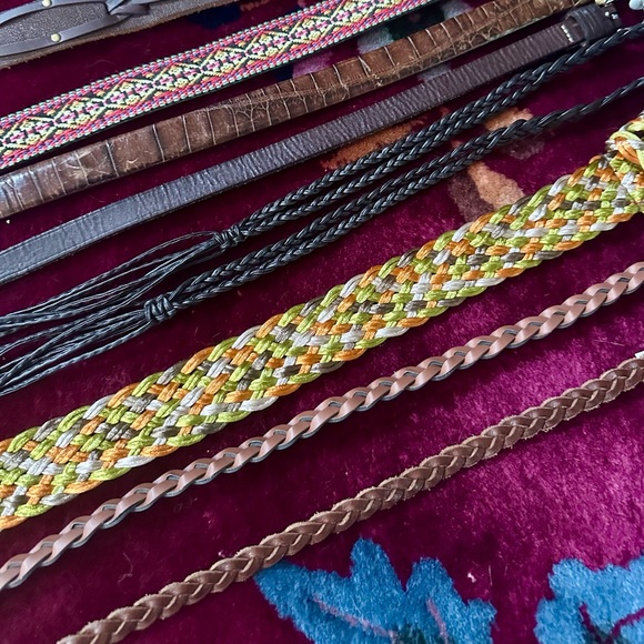 LIKE NEW Smooth Dark Brown Braided Leather Belt - Picture 8 of 9